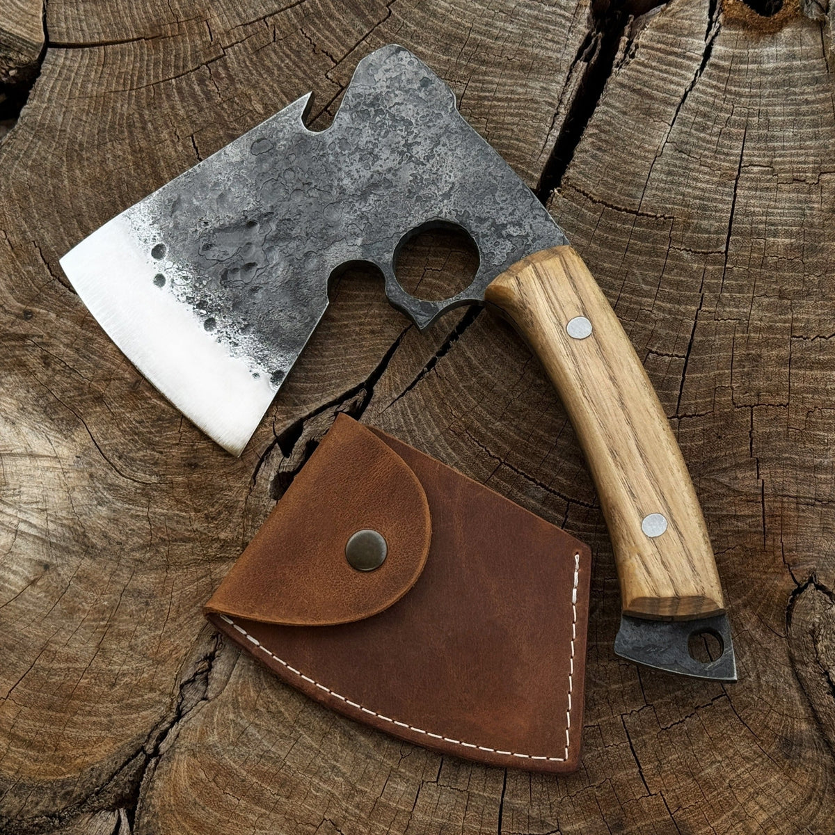 Hand-Forged Small Camping Axe with Curved Handle, 0.52 kg (1.15 Ibs)
