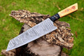 Custom Handmade Forged Damascus Steel Chef Knife Wood Handle