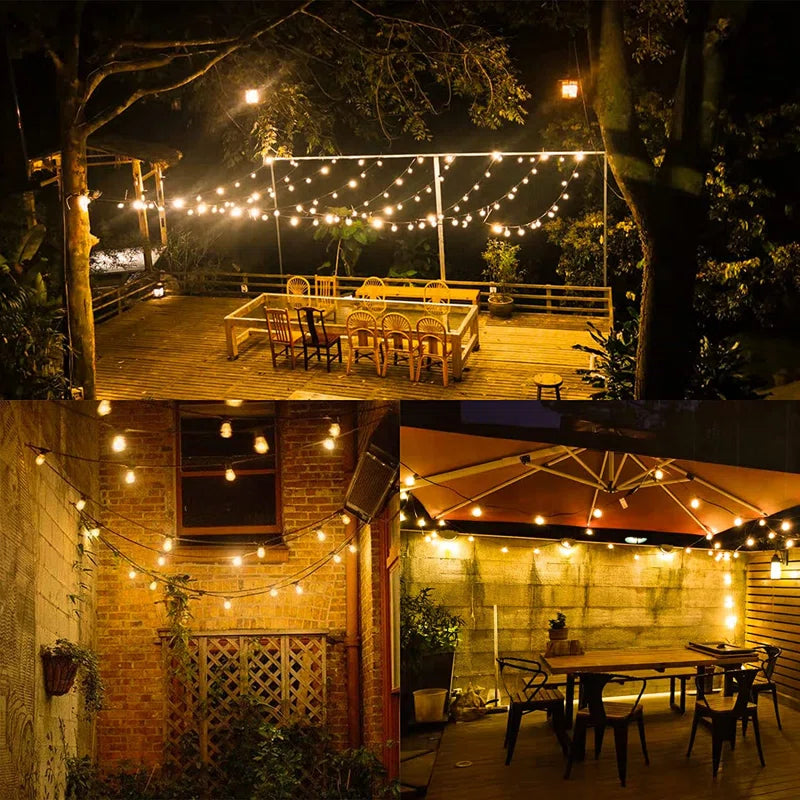 🌞 25ft Solar-Powered Outdoor String Lights with Remote