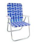 Blue and White Stripe Classic Lawn Chair