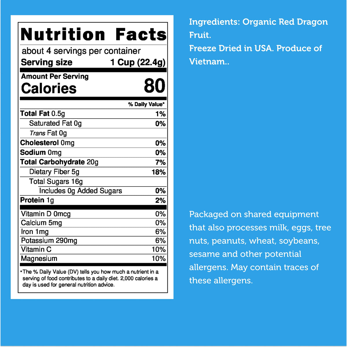 Freeze Dried Organic Red Dragon Fruit