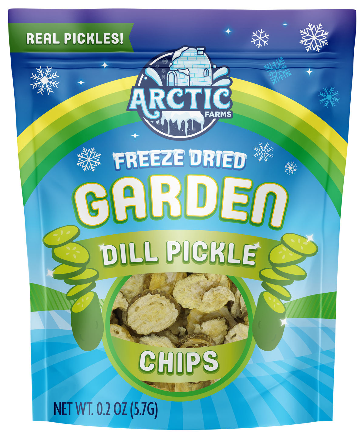 Freeze Dried Dill Pickle Chips (Less Salty)