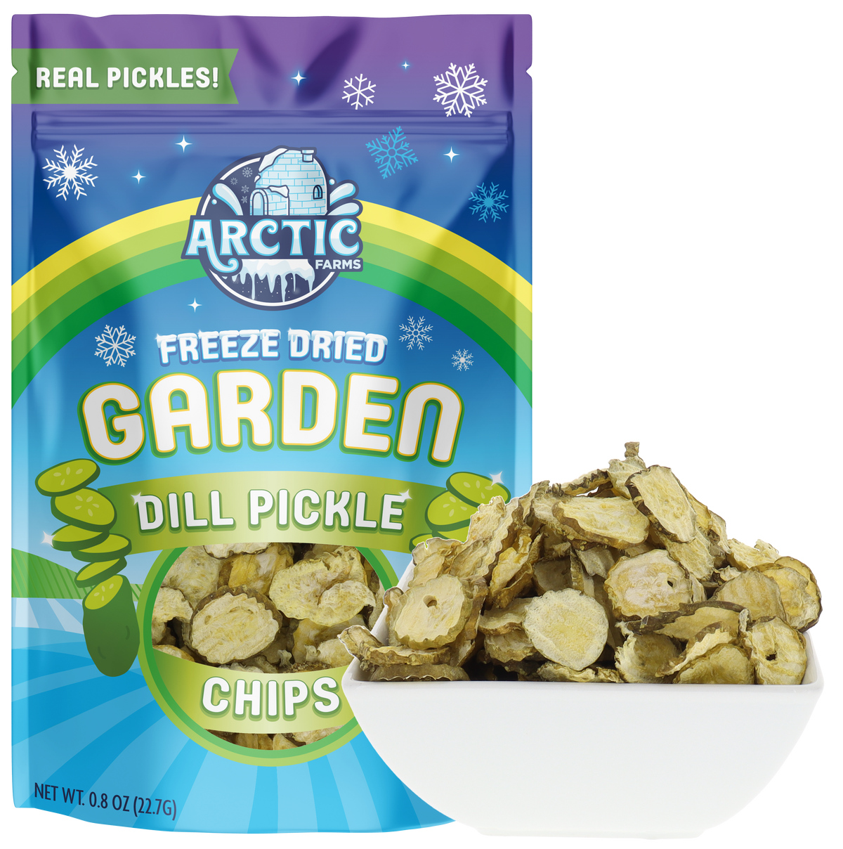 Freeze Dried Dill Pickle Chips (Less Salty)
