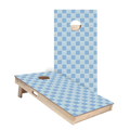 Beachy Blue Grid Star Cornhole Boards