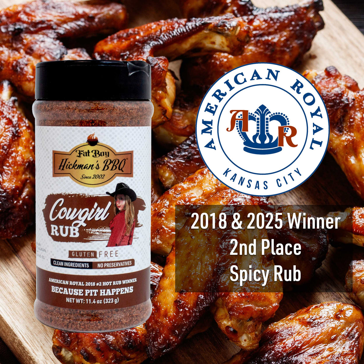 Cowgirl Gluten Free Natural Keto Friendly BBQ Rub 11.4 oz