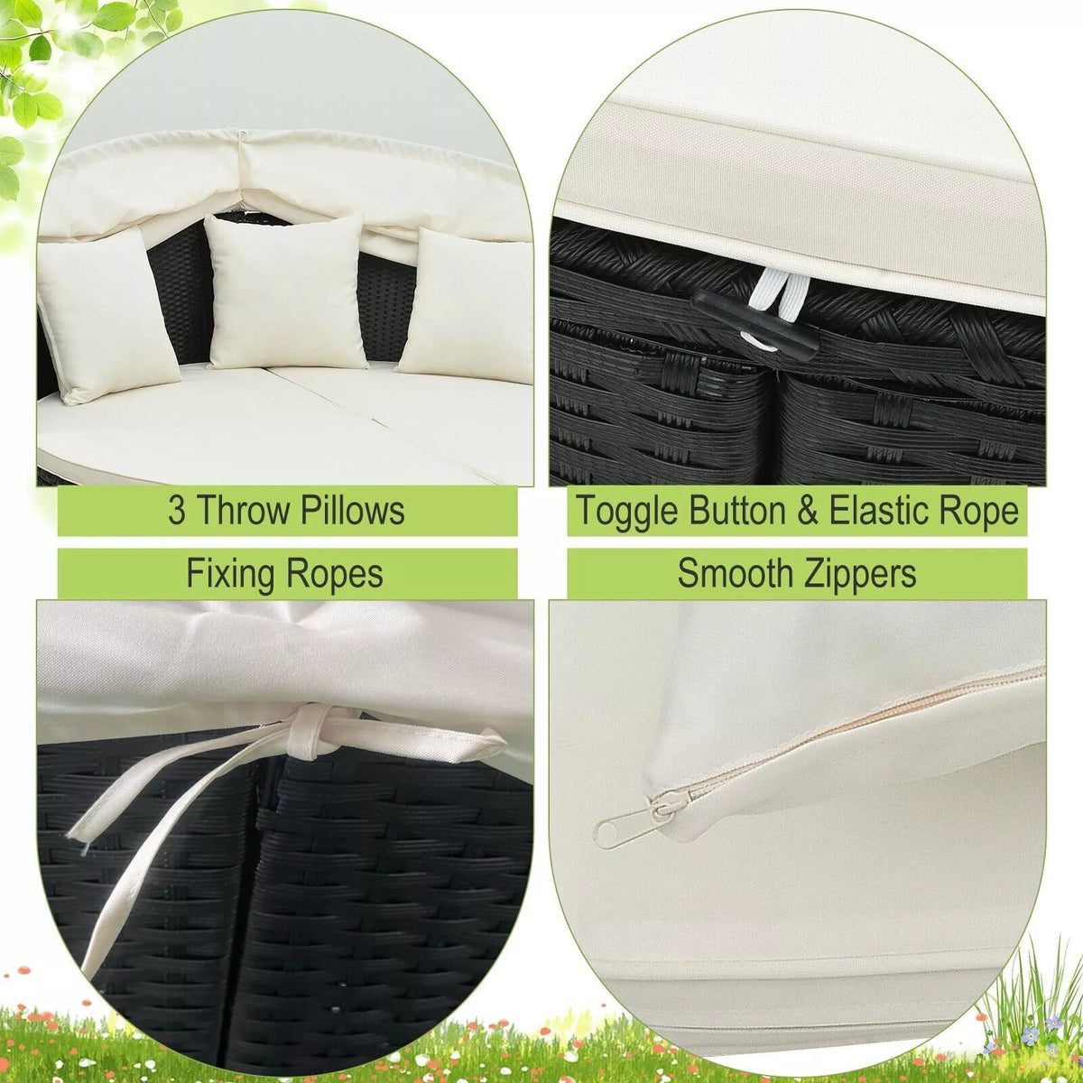 Kye Rattan Round Outdoor Garden Day Bed