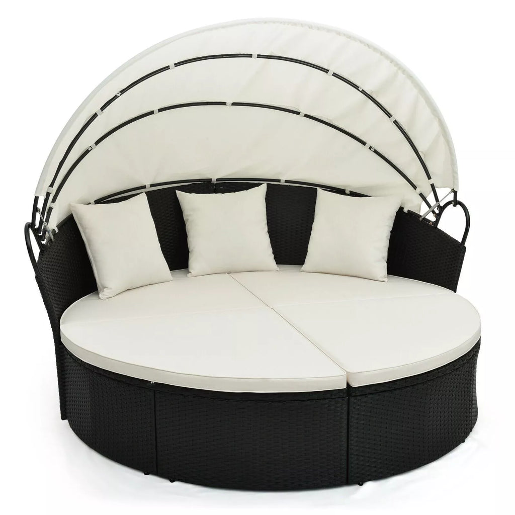 Kye Rattan Round Outdoor Garden Day Bed