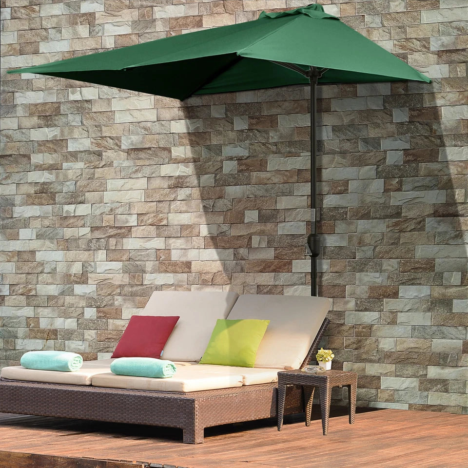 8' Half Outdoor Large Patio Umbrella