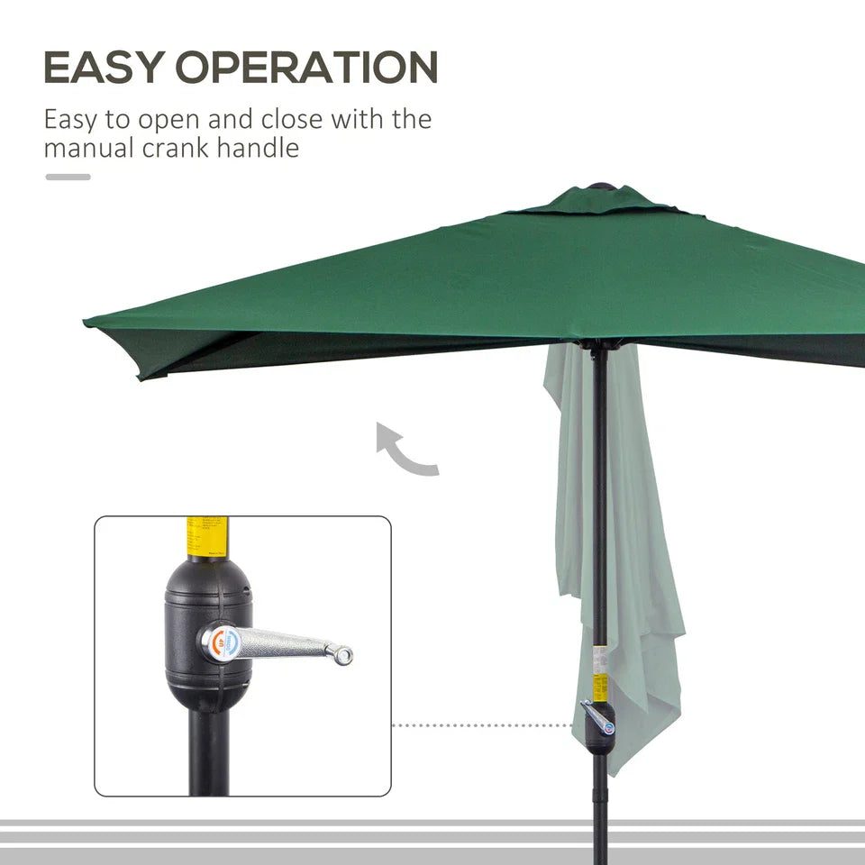 8' Half Outdoor Large Patio Umbrella
