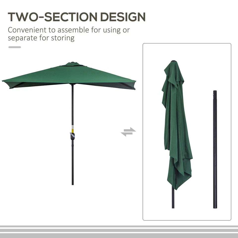 8' Half Outdoor Large Patio Umbrella