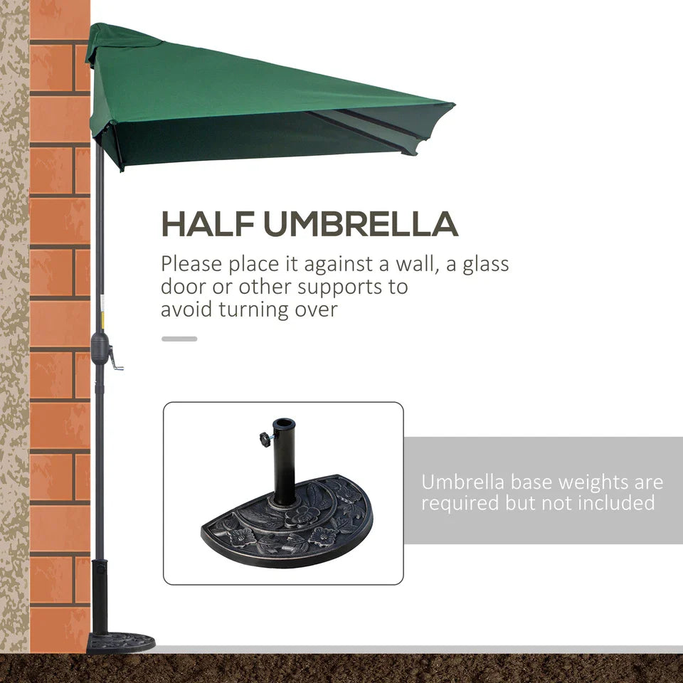8' Half Outdoor Large Patio Umbrella
