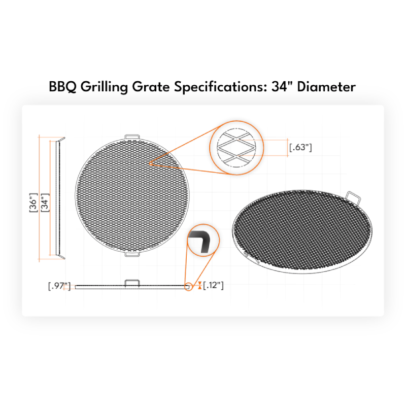 Walden Fire Pit BBQ Grilling Grate