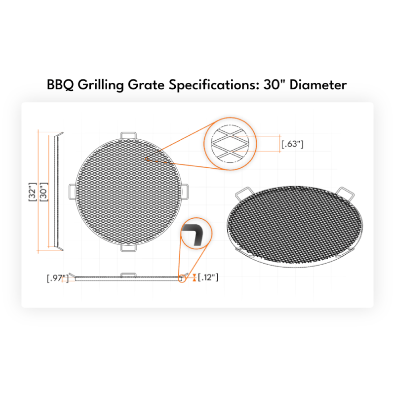 Walden Fire Pit BBQ Grilling Grate